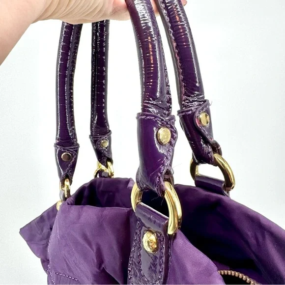 TOD’S Pashmy Medium Media D Satchel in Royal Purple and Gold